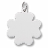 14K White Gold Flat Clover Charm Rembrandt Charms