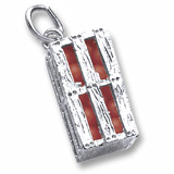 14K White Gold Orange Crate Charm by Rembrandt Charms