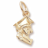 14k Gold Female Graduate Accent Charm by Rembrandt Charms