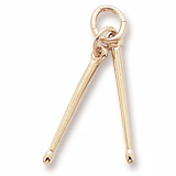 14k Gold Drum Sticks Charm by Rembrandt Charms