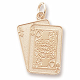 10K Gold Black Jack Cards Charm by Rembrandt Charms