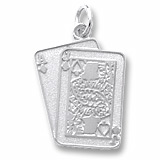14K White Gold Black Jack Cards Charm by Rembrandt Charms