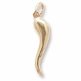 Gold Plate Italian Horn Charm by Rembrandt Charms