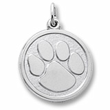 14k White Gold Paw Print Charm by Rembrandt Charms