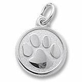 14k White Gold Paw Print Charm by Rembrandt Charms