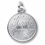 Sterling Silver Happy Anniversary Disc by Rembrandt Charms
