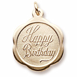 10K Gold Happy Birthday Scalloped Charm by Rembrandt Charms