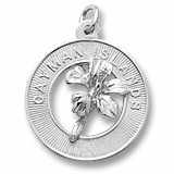 14K White Gold Grand Cayman Hibiscus Charm by Rembrandt Charms
