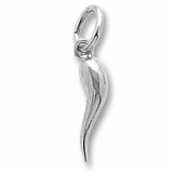 14K White Gold Italian Horn Charm by Rembrandt Charms