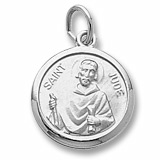 14K White Gold Saint Jude Charm by Rembrandt Charms
