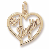 10K Gold Number One Daughter Charm by Rembrandt Charms