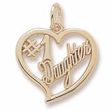 14k Gold Number One Daughter Charm by Rembrandt Charms