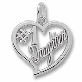 14K White Gold Number One Daughter Charm by Rembrandt Charms