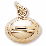 Rembrandt Rugby Ball Charm, 14K Yellow Gold