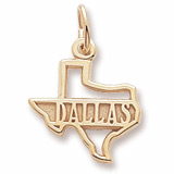 Gold Plated Dallas Texas Charm by Rembrandt Charms