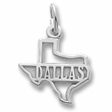14K White Gold Dallas Texas Charm by Rembrandt Charms