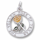 14K White Gold Yellow Rose of Texas by Rembrandt Charms