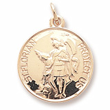 10K Gold Saint Florian Disc Charm by Rembrandt Charms