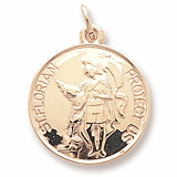 14K Gold Saint Florian Disc Charm by Rembrandt Charms