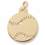 Gold Plated Baseball Charm by Rembrandt Charms