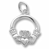 14K White Gold Claddagh Charm by Rembrandt Charms