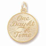 Gold Plated One Day At A Time Disc Charm by Rembrandt Charms