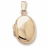 10K Gold Oval Locket Pendant by Rembrandt Charms