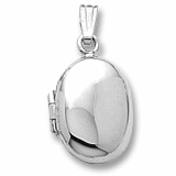 Sterling Silver Oval Locket Pendant by Rembrandt Charms