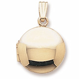 10K Gold Circle Locket Pendant by Rembrandt Charms