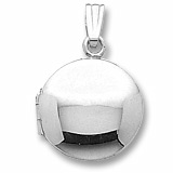 14K White Gold Circle Locket Pendant by Rembrandt Charms