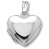 14K White Gold Heart Locket Pendant by Rembrandt Charms