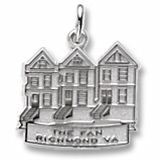 14K White Gold The Fan Richmond, VA Charm by Rembrandt Charms