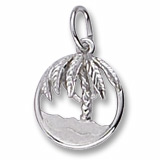 Sterling Silver Beach and Palm Tree Charm by Rembrandt Charms