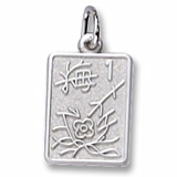 14K White Gold Mahjong Tile Charm by Rembrandt Charms