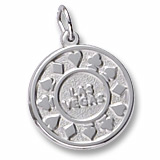 14K White Gold Las Vegas Disc Charm by Rembrandt Charms