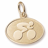 10K Gold Cyclist Oval Disc Charm by Rembrandt Charms