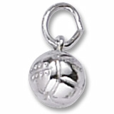 14K White Gold Volleyball Accent Charm by Rembrandt Charms