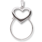 14K White Gold Heart Charm Holder by Rembrandt Charms