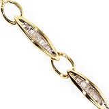 10K Gold Charm Bracelet w/Diamonds 7"