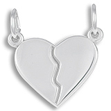 Sterling Silver Breaks Apart Heart Charm by Rembrandt Charms