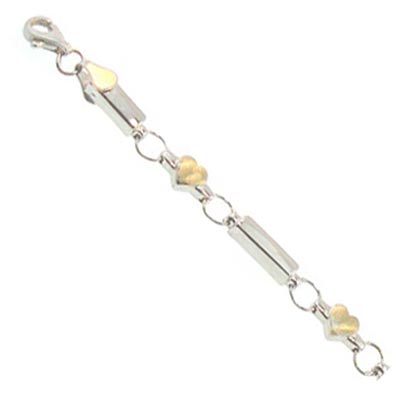 14k Gold Charm Bracelet with Hearts 5.7mm by 7 inches 14k Gold Charm Bracelet with Hearts 5.7mm by 7 inches