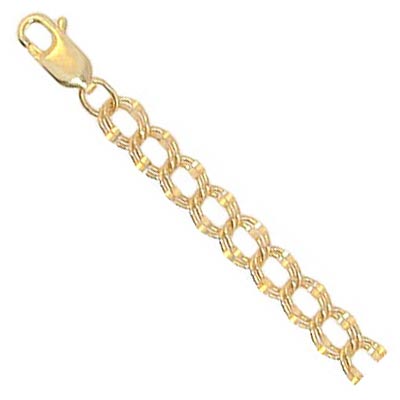 14k Gold Charm Bracelet XS Width 4mm 7 inch 14k Gold Charm Bracelet XS Width 4mm 7 inch