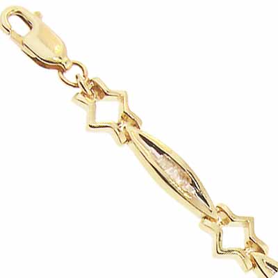 10k Gold Charm Bracelet with Diamonds Length 7 inch 10k Gold Charm Bracelet with Diamonds Length 7 inch