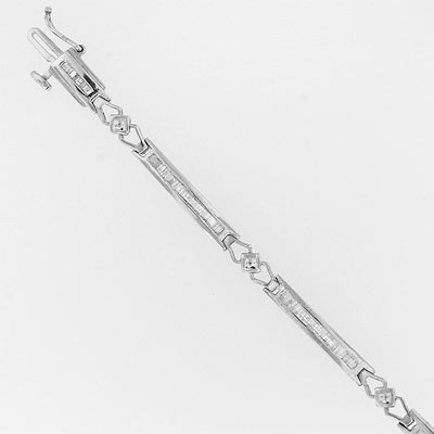Sterling Silver Diamond Charm Bracelet (1.0ct. twt.)  7"
