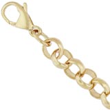 10K Gold Rolo Link Charm Bracelet 7” by Rembrandt Charms