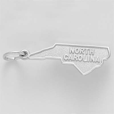 14K White Gold North Carolina Charm by Rembrandt Charms 14K White Gold North Carolina Charm by Rembrandt Charms