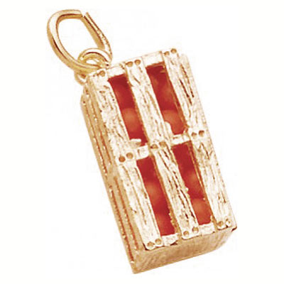 14K Gold Orange Crate Charm by Rembrandt Charms 14K Gold Orange Crate Charm by Rembrandt Charms