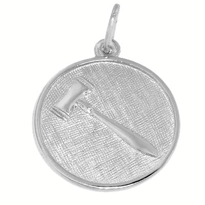 14K White Gold Gavel Disc Charm by Rembrandt Charms 14K White Gold Gavel Disc Charm by Rembrandt Charms