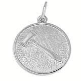 14K White Gold Gavel Disc Charm by Rembrandt Charms