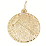 10K Gold Gavel Disc Charm by Rembrandt Charms